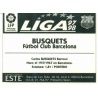 Busquets Barcelona Ediciones Este 1997-98