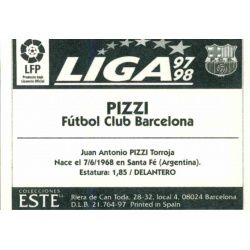 Pizzi Barcelona Ediciones Este 1997-98