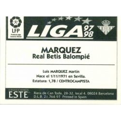 Marquez Betis Ediciones Este 1997-98