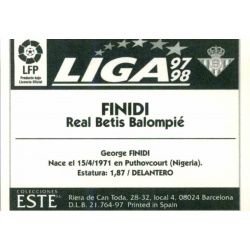 Finidi Betis Ediciones Este 1997-98