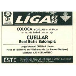 Cuellar Betis Coloca Ediciones Este 1997-98
