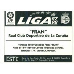 Fran Deportivo Coruña Ediciones Este 1997-98