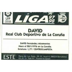 David Deportivo Coruña Ediciones Este 1997-98