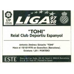 Toni Espanyol Ediciones Este 1997-98
