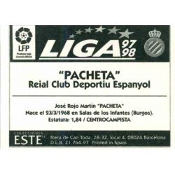 Pacheta Espanyol Ediciones Este 1997-98