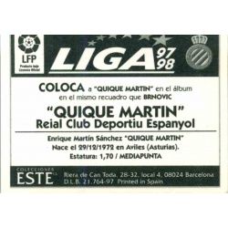 Quique Martin Espanyol Coloca Ediciones Este 1997-98