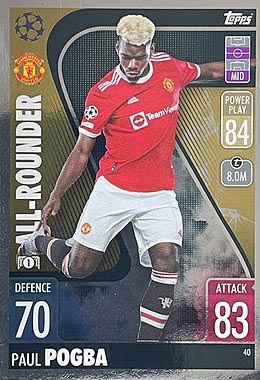 Soccer Trading Cards Paul Pogba Manchester United Topps Match