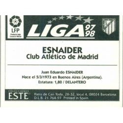 Esnaider Atletico Madrid Baja Ediciones Este 1997-98