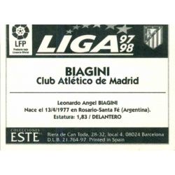 Biagini Atletico De Madrid Ediciones Este 1997-98
