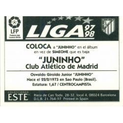 Juninho Atletico Madrid Coloca Ediciones Este 1997-98