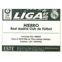 Hierro Real Madrid Ediciones Este 1997-98