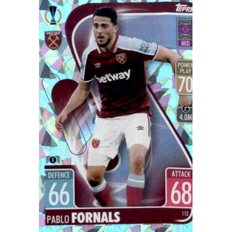 Marteaux Collectables trading cards 2019/20 Pablo fornals West Ham Utd & Espagne 