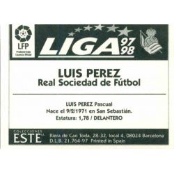 Luis Pérez Real Sociedad Ediciones Este 1997-98