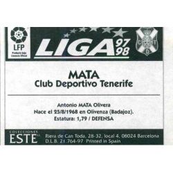 Mata Tenerife Ediciones Este 1997-98