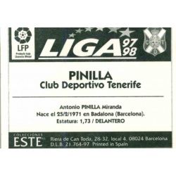 Pinilla Tenerife Ediciones Este 1997-98