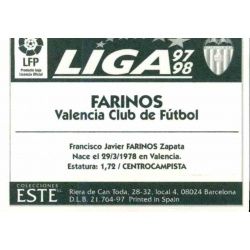 Farinós Valencia Baja Ediciones Este 1997-98