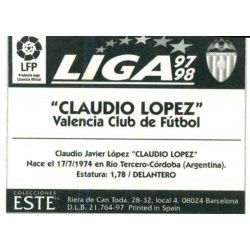 Claudio López Valencia Baja Ediciones Este 1997-98