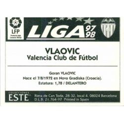 Vlaovic Valencia Baja Ediciones Este 1997-98
