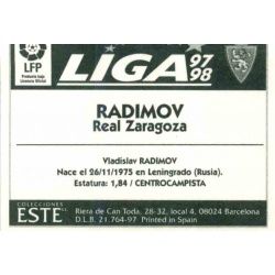 Radimov Zaragoza Baja Ediciones Este 1997-98