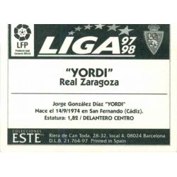 Yordi Zaragoza Ediciones Este 1997-98