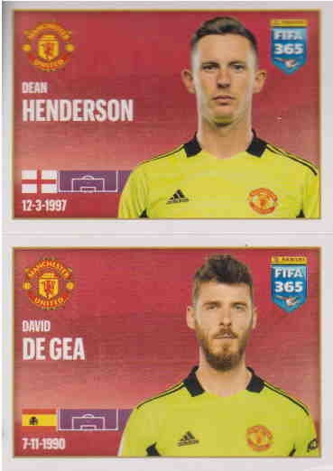 Sticker of Dean Henderson David de Gea Panini 365 Stickers 2022