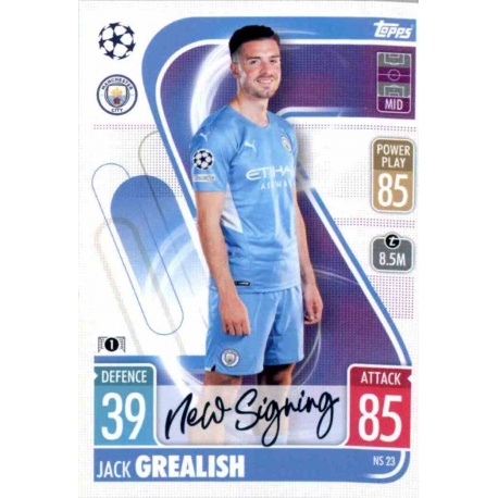 Topps Now UCL 2021-22 Jack Grealish Card 023 Manchester City 