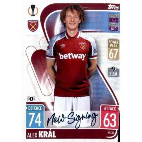 Alex Kral West Ham United NS31