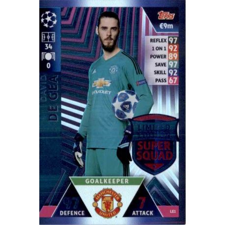 David De Gea Limited Edition LE1 Match Attax Champions 2018-19