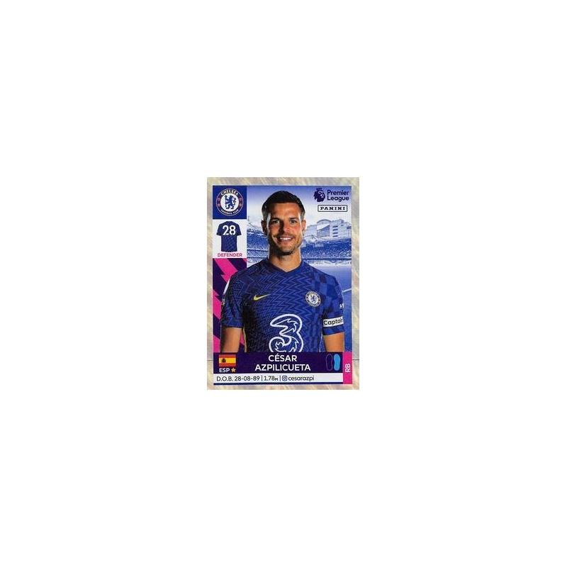 Panini Premier League 2022 Cesar Azpilicueta Chelsea Captain Sticker 178 