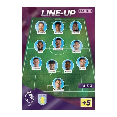 Line-Up Aston Villa 45