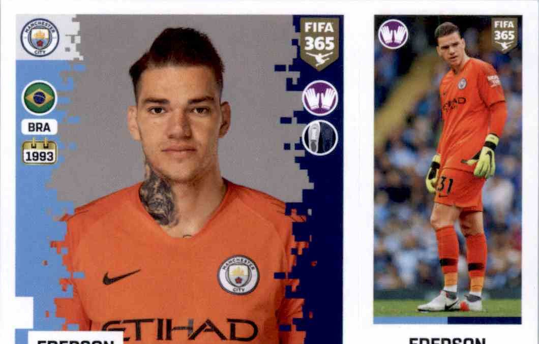 Panini FIFA365 2019 Sticker 48 a/b Manchester City Ederson 