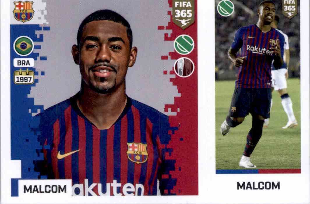 Malcom Panini FIFA365 2019 FC Barcelona Sticker 91 a/b 