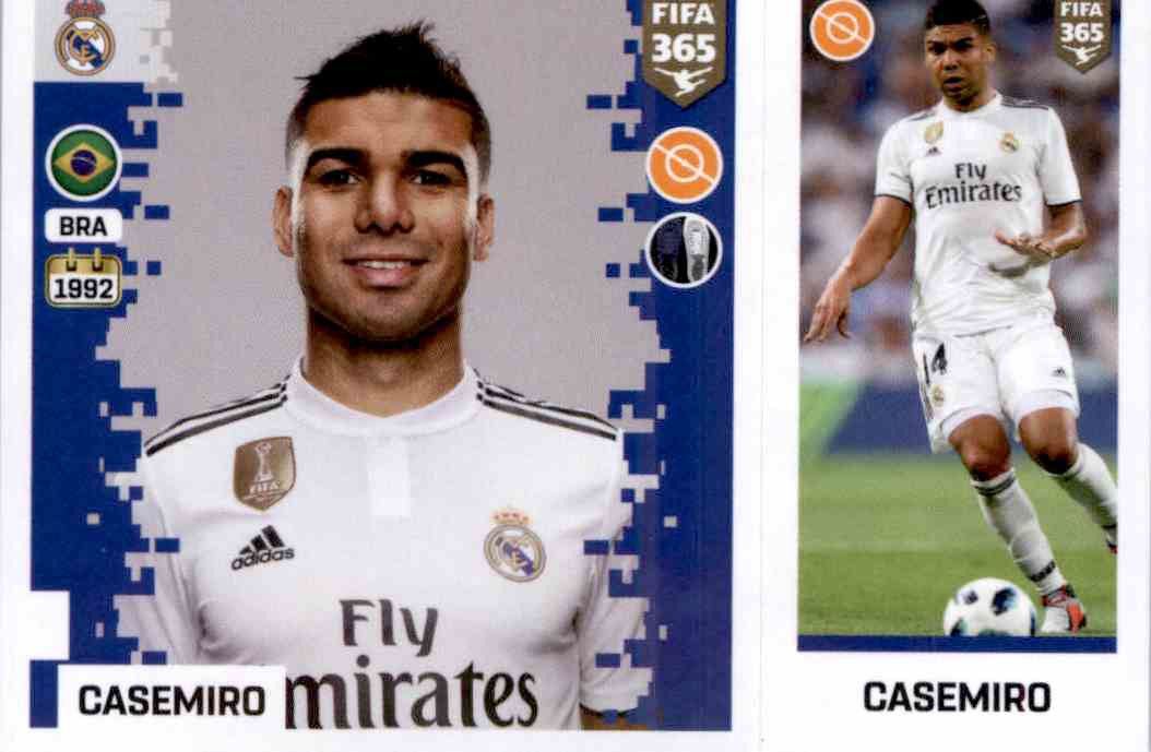 Sticker 106 a/b Panini FIFA365 2019 Casemiro Real Madrid CF 