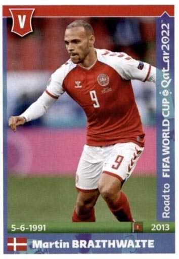 Panini Road To World Cup Qatar 2022 22 Martin Braithwaite Denmark Sticker 162 