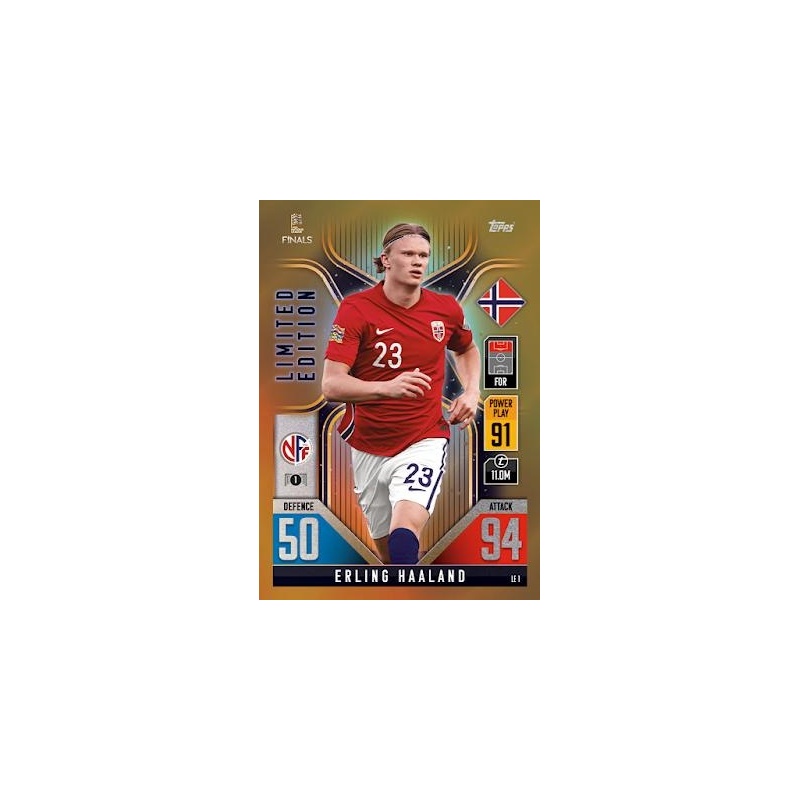 Trading Cards Erling Haaland Norway Limited Edition Gold Match Attax 
