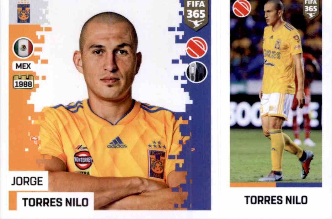 Panini FIFA365 2019 Sticker 387 a/b Tigres Uanl Jorge Torres Nilo 