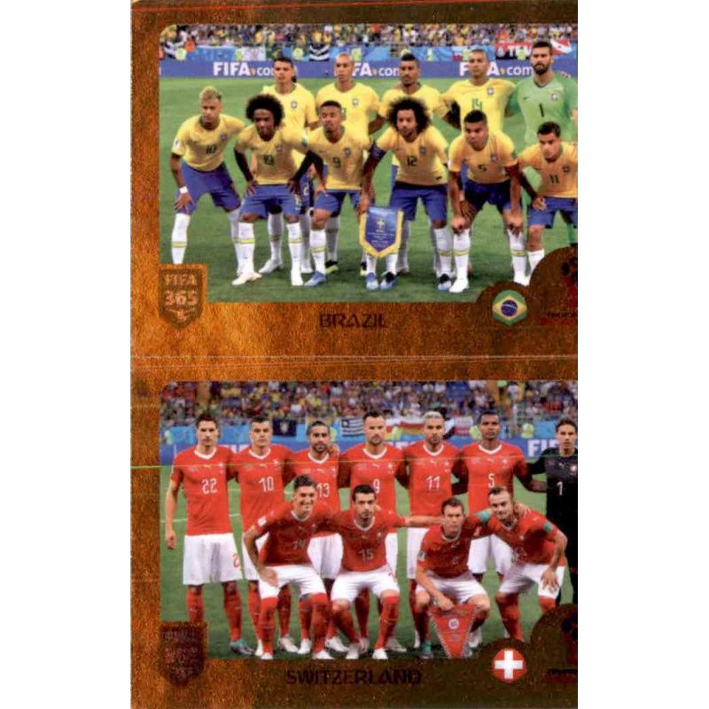 Panini FIFA365 2019 Sticker 408 a/b Brazil / Switzerland Gruppe E