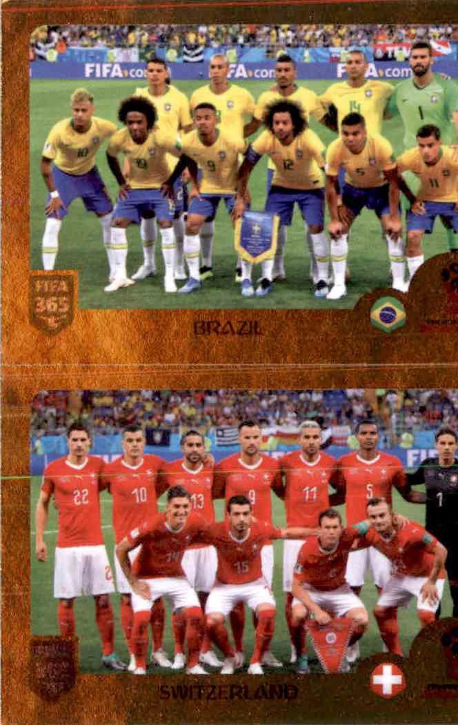 Panini FIFA365 2019 Sticker 408 a/b Brazil / Switzerland Gruppe E