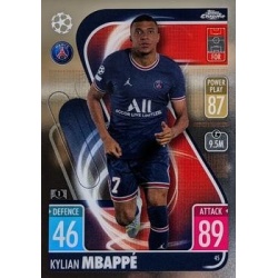 Soccer Trading Cards Kylian Mbappe PSG Topps Match Attax Chrome 2021/22