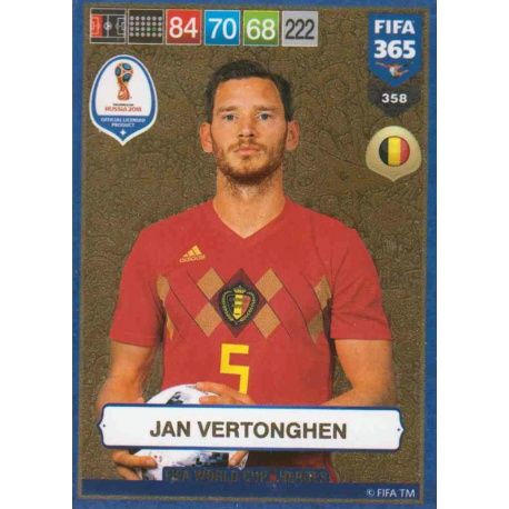 Jan Vertonghen FIFA World Cup Heroes 358 FIFA 365 Adrenalyn XL