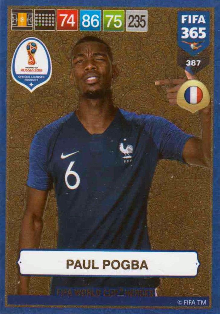 Paul Pogba FIFA World Cup Heroes Fifa 365 Cards 2019-387