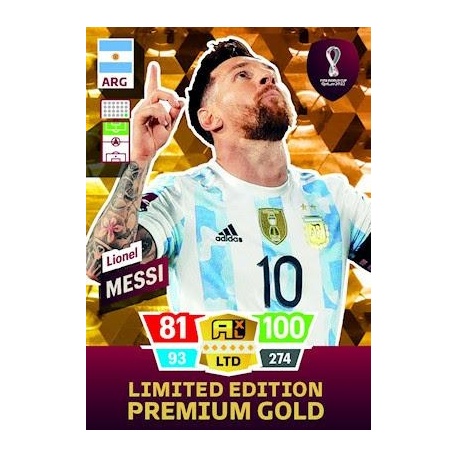 Carte Football Panini Lionel Messi Édition Limitée - Panini