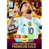 Offer Soccer Cards Lionel Messi Premium Gold Limited Edition Panini Adrenalyn XL World Cup 2022