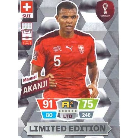 Offer Soccer Cards Manuel Akanji Limited Edition Panini Adrenalyn XL ...