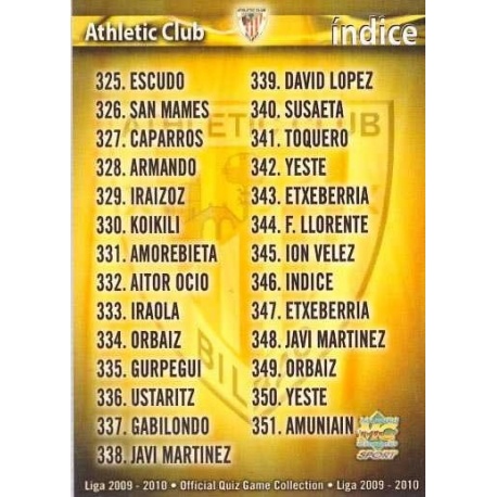 Indice Athletic Club 346