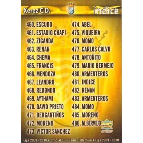 Indice Xerez 481