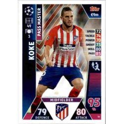 Koke - Pass Master Atlético Madrid 30 Match Attax Champions 2018-19