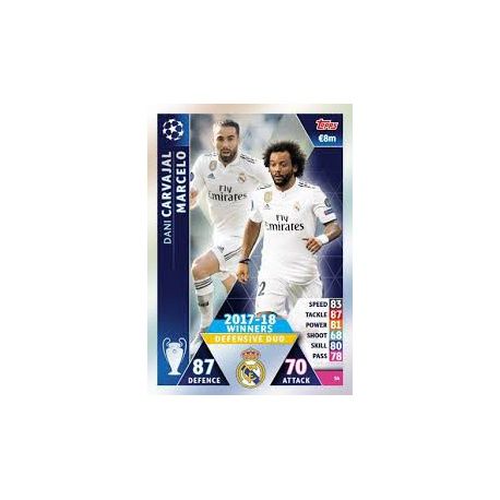 Marcelo - Dani Carvajal - offensive Duo Real Madrid CF – 2017-18 Winners 54 Match Attax Champions 2018-19