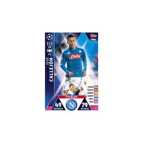 José Callejón SSC Napoli 233 Match Attax Champions 2018-19