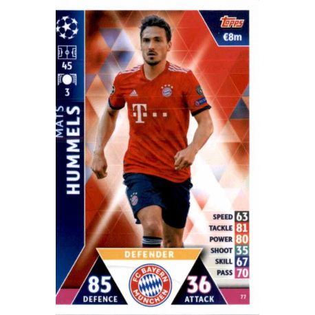 Mats Hummels Bayern München 77 Match Attax Champions 2018-19